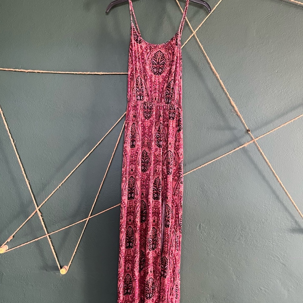 American Eagle Outfitters Pink and Black Maxi Dress